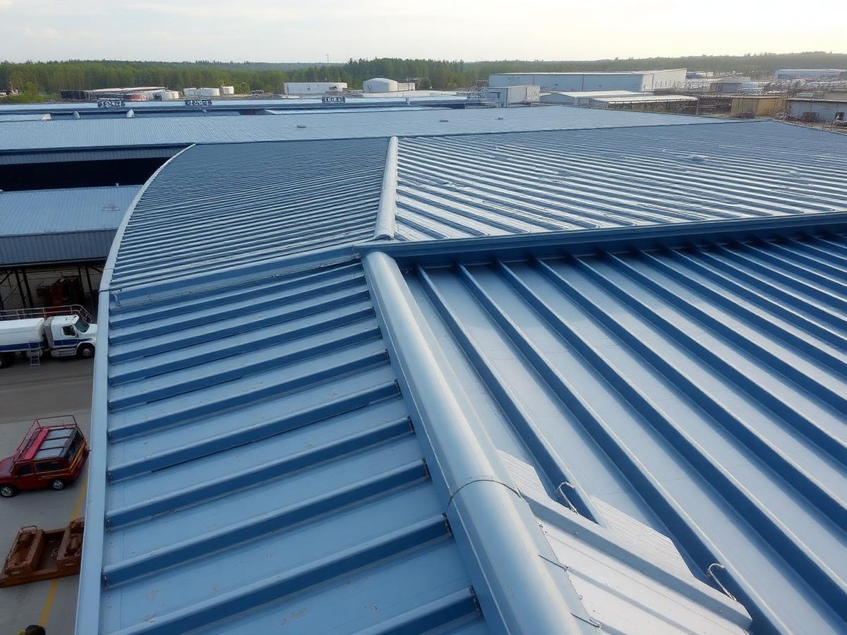 Standing seam metal retrofit, 61,000 sq ft manufacturing plant