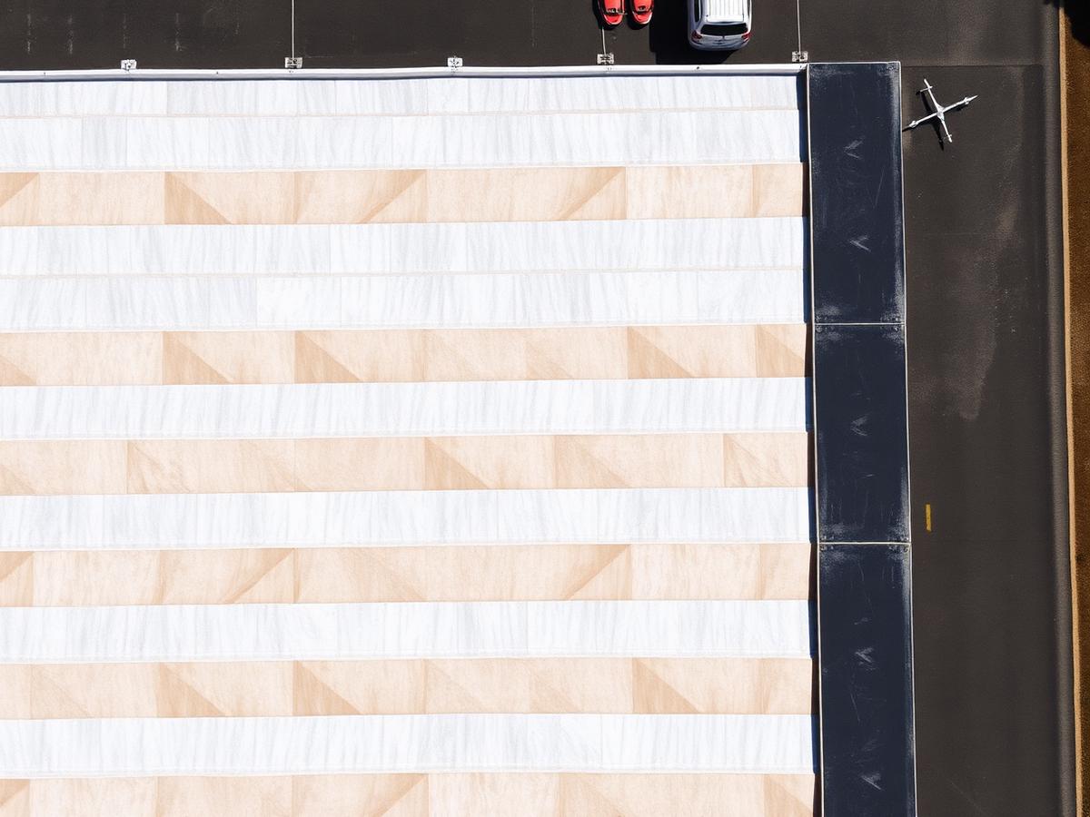 Tapered insulation layout prior to membrane, 27,800 sq ft office tower