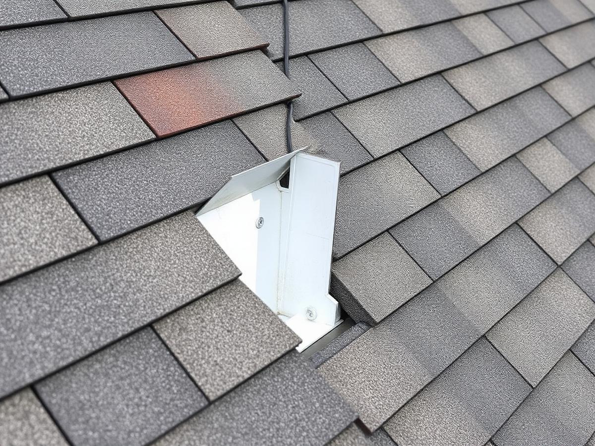 Valley flashing repair after wind damage, Cumming
